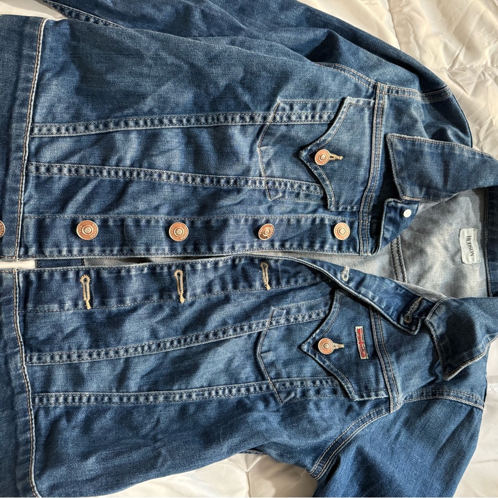 HUDSON Blue Denim Jacket with Button Details
